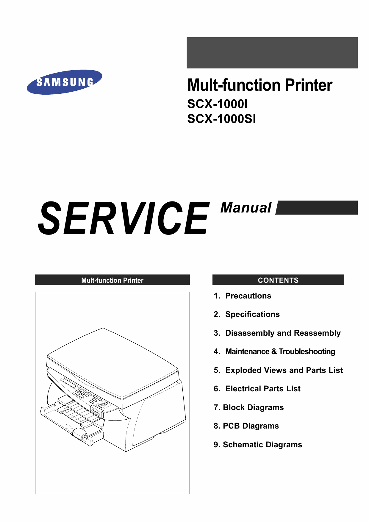 Samsung Multi-Function-Printer SCX-1000I 1000SI Parts and Service Manual-1